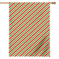 Red Green And White Candy Cane Print House Flag
