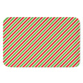 Red Green And White Candy Cane Print Indoor Door Mat