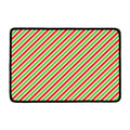 Red Green And White Candy Cane Print Kitchen Mat