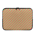 Red Green And White Candy Cane Print Laptop Sleeve