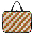 Red Green And White Candy Cane Print Laptop Sleeve With Handle
