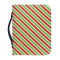 Red Green And White Candy Cane Print Leather Bible Cover