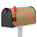 Red Green And White Candy Cane Print Mailbox Cover