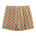 Red Green And White Candy Cane Print Mesh Shorts