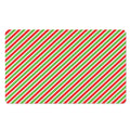 Red Green And White Candy Cane Print Polyester Doormat