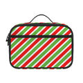 Red Green And White Candy Cane Print Portable Lunch Bag