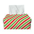 Red Green And White Candy Cane Print Rectangle Tissue Box Cover