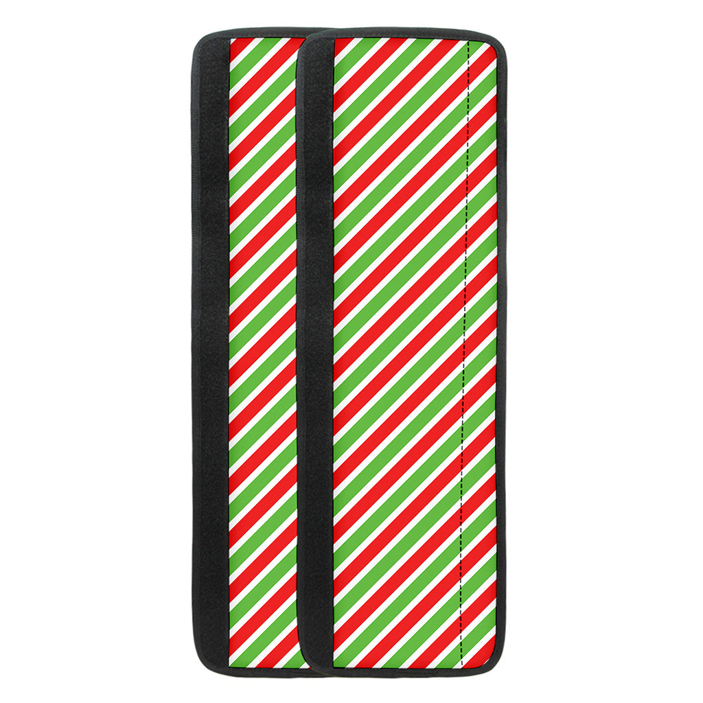 Red Green And White Candy Cane Print Refrigerator Handle Covers