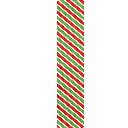 Red Green And White Candy Cane Print Table Runner