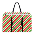 Red Green And White Candy Cane Print Utility Tote Bag