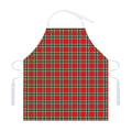Red Green And White Tartan Pattern Print Adjustable Apron