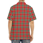 Red Green And White Tartan Pattern Print Aloha Shirt
