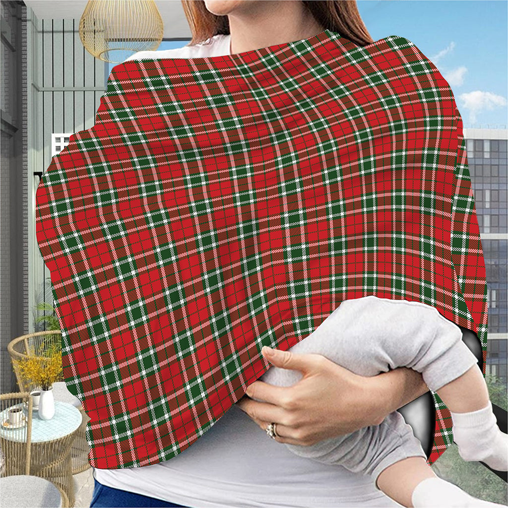 Red Green And White Tartan Pattern Print Baby Seat Cover