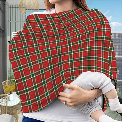 Red Green And White Tartan Pattern Print Baby Seat Cover