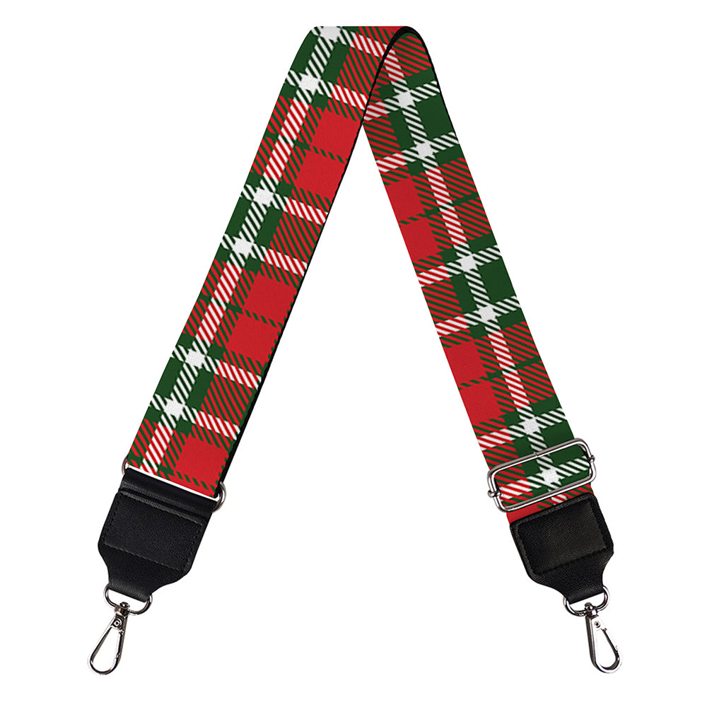 Red Green And White Tartan Pattern Print Bag Strap