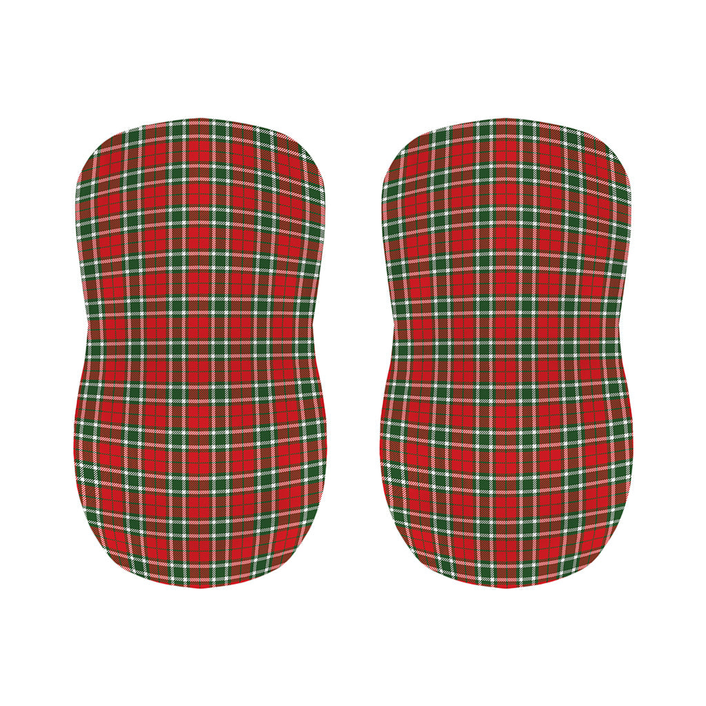Red Green And White Tartan Pattern Print Bar Stool Covers