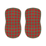 Red Green And White Tartan Pattern Print Bar Stool Covers