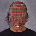 Red Green And White Tartan Pattern Print Baseball Cap