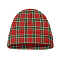 Red Green And White Tartan Pattern Print Beanie