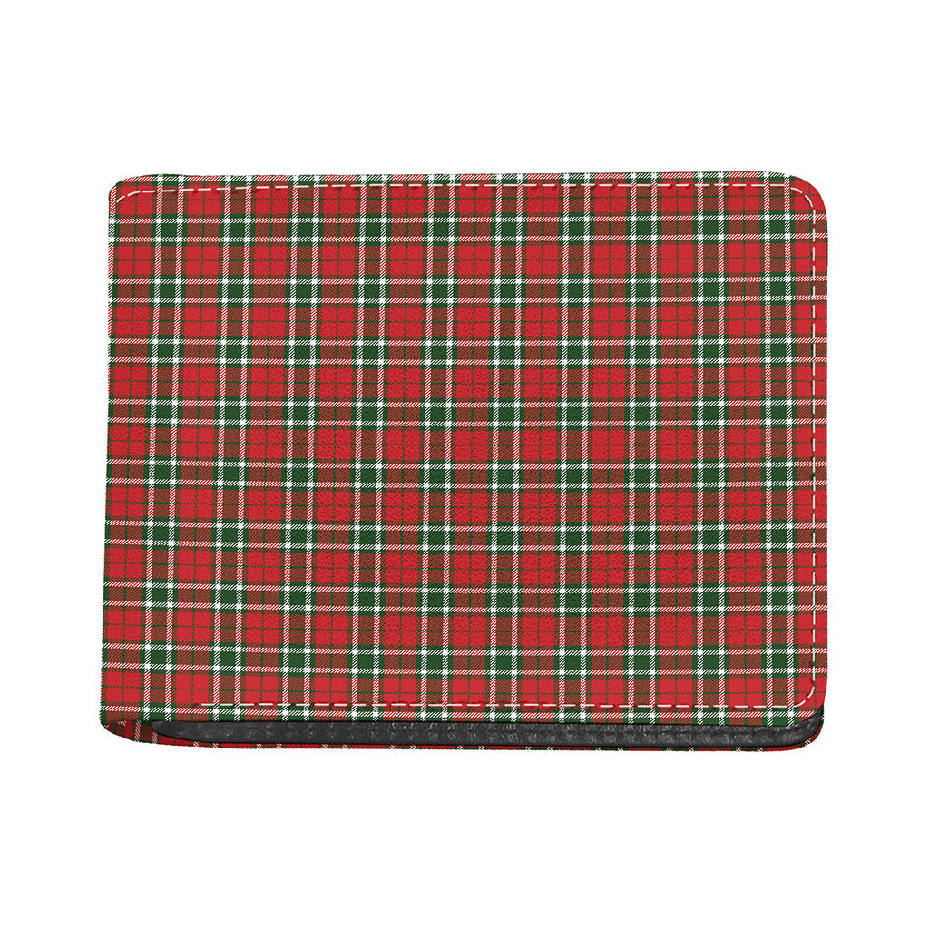 Red Green And White Tartan Pattern Print Bifold Wallet