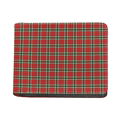 Red Green And White Tartan Pattern Print Bifold Wallet