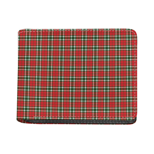 Red Green And White Tartan Pattern Print Bifold Wallet