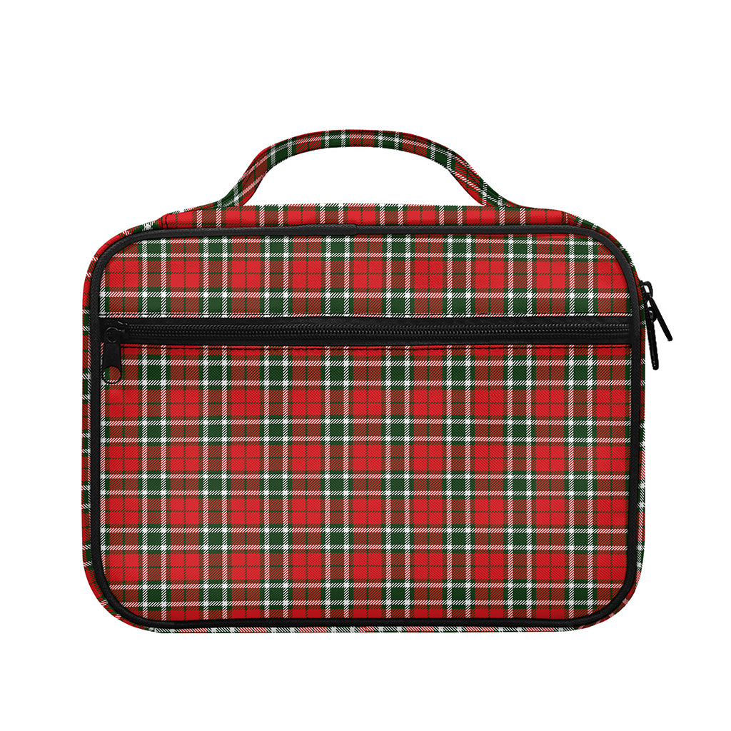 Red Green And White Tartan Pattern Print Briefcase Bible Bag