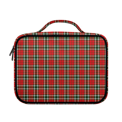 Red Green And White Tartan Pattern Print Briefcase Bible Bag