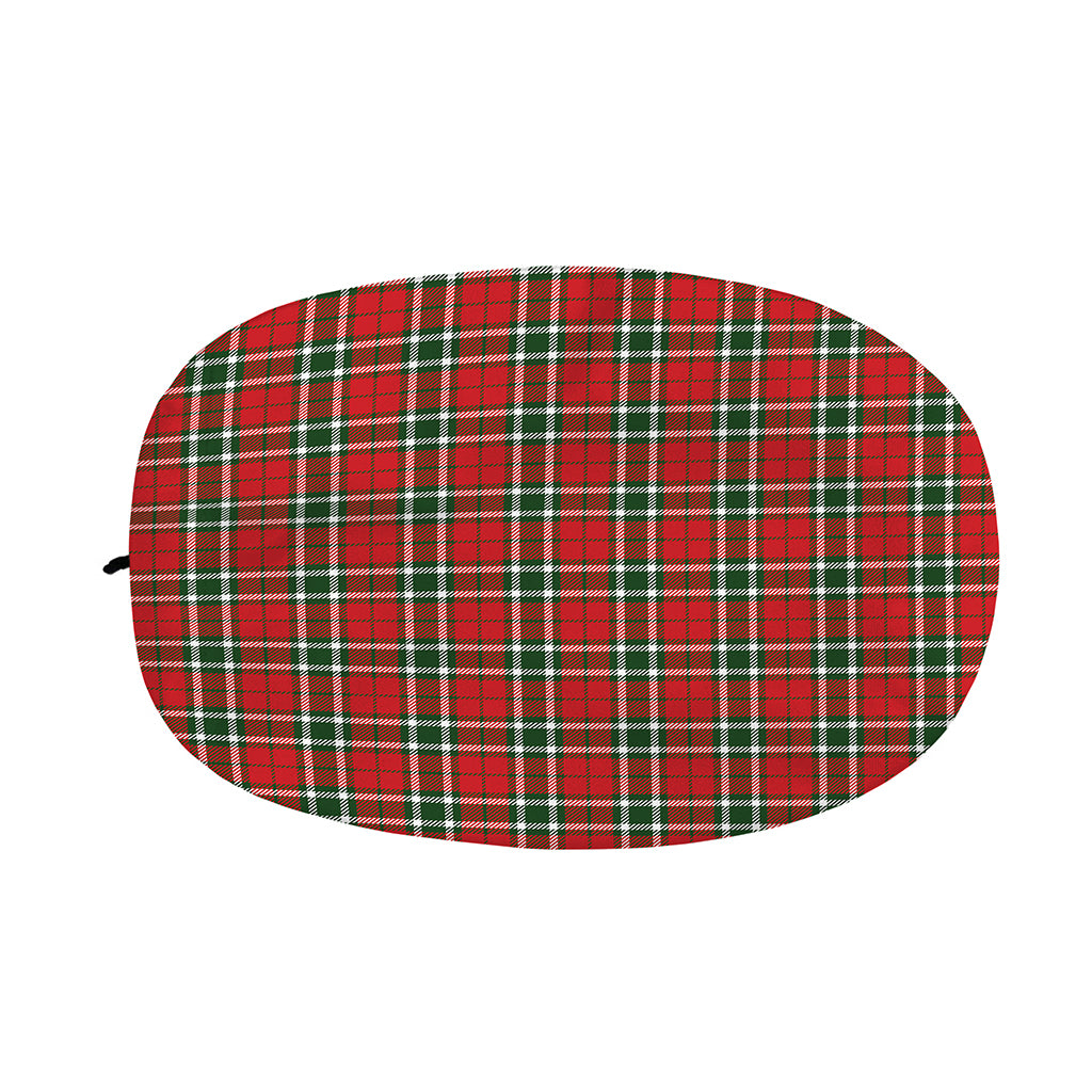 Red Green And White Tartan Pattern Print Car Side Mirror Covers