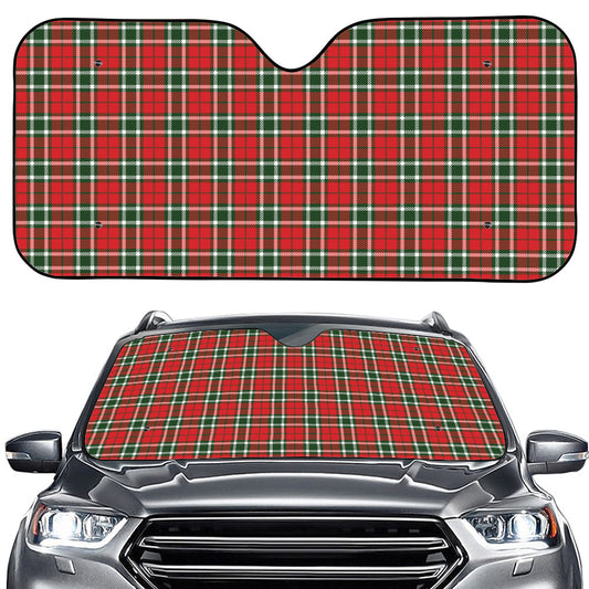 Red Green And White Tartan Pattern Print Car Windshield Sun Shade