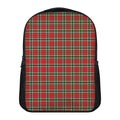 Red Green And White Tartan Pattern Print Casual Backpack
