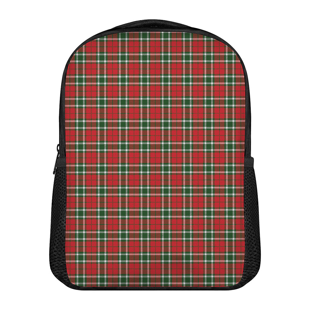 Red Green And White Tartan Pattern Print Casual Backpack
