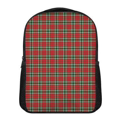 Red Green And White Tartan Pattern Print Casual Backpack
