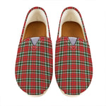 Red Green And White Tartan Pattern Print Casual Shoes