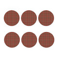 Red Green And White Tartan Pattern Print Coaster Set
