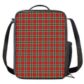 Red Green And White Tartan Pattern Print Crossbody Lunch Bag