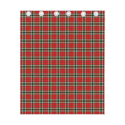 Red Green And White Tartan Pattern Print Curtain