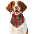 Red Green And White Tartan Pattern Print Dog Bandana