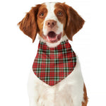 Red Green And White Tartan Pattern Print Dog Bandana