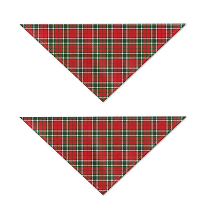Red Green And White Tartan Pattern Print Dog Bandana