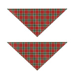 Red Green And White Tartan Pattern Print Dog Bandana
