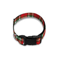 Red Green And White Tartan Pattern Print Dog Collar