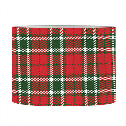 Red Green And White Tartan Pattern Print Drum Lamp Shade