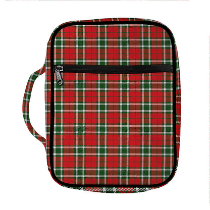 Red Green And White Tartan Pattern Print Front Pocket Bible Bag
