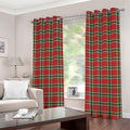 Red Green And White Tartan Pattern Print Grommet Curtains