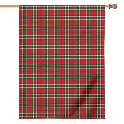 Red Green And White Tartan Pattern Print House Flag