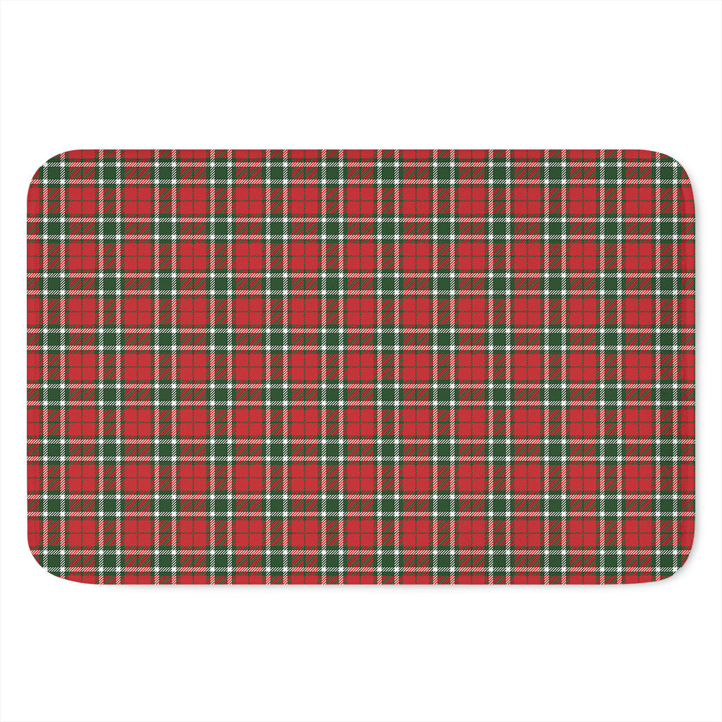 Red Green And White Tartan Pattern Print Indoor Door Mat