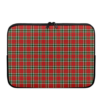 Red Green And White Tartan Pattern Print Laptop Sleeve