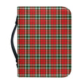 Red Green And White Tartan Pattern Print Leather Bible Cover