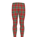 Red Green And White Tartan Pattern Print Men's Leggings